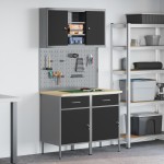 vidaXL Set Banc de Lucru de 8 Piese Gri din Oțel