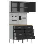 vidaXL Set Banc de lucru 5 Piese Oțel Negru vidaXL Set Banc de lucru 5 Piese Oțel Negru