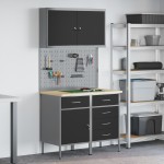 vidaXL Set de banc de lucru 5 piese din oțel negru