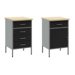 vidaXL Set de banc de lucru 5 piese din oțel negru