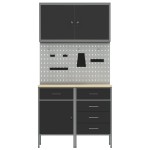 vidaXL Set de banc de lucru 5 piese din oțel negru