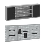 vidaXL Set banc de lucru, 7 piese, negru, oțel