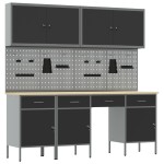 vidaXL Set banc de lucru, 10 piese, negru, oțel vidaXL Set banc de lucru, 10 piese, negru, oțel