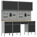 vidaXL Set banc de lucru, 10 piese, negru, oțel vidaXL Set banc de lucru, 10 piese, negru, oțel