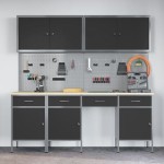 vidaXL Set banc de lucru, 10 piese, negru, oțel vidaXL Set banc de lucru, 10 piese, negru, oțel