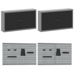 vidaXL Set banc de lucru, 10 piese, negru, oțel vidaXL Set banc de lucru, 10 piese, negru, oțel