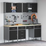 vidaXL Set banc de lucru, 10 piese, negru, oțel