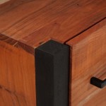 vidaXL Bufet 3 pcs Maro 110 x 30 x 75 cm Lemn masiv de acacia