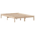 vidaXL Pat cu bibliotecă fără saltea, 120x190 cm, lemn masiv de pin vidaXL Pat cu bibliotecă fără saltea, 120x190 cm, lemn masiv de pin