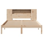vidaXL Pat cu bibliotecă fără saltea, 135x190 cm, lemn masiv de pin vidaXL Pat cu bibliotecă fără saltea, 135x190 cm, lemn masiv de pin
