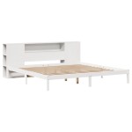 vidaXL Pat cu bibliotecă fără saltea, 180x200 cm, lemn masiv de pin