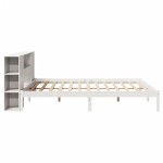 vidaXL Pat cu bibliotecă fără saltea, 180x200 cm, lemn masiv de pin