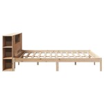 vidaXL Pat cu bibliotecă fără saltea, 200x200 cm, lemn masiv de pin