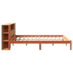 vidaXL Pat cu bibliotecă fără saltea maro 180x200 cm lemn masiv de pin