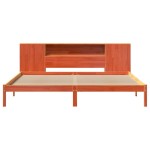 vidaXL Pat cu bibliotecă fără saltea maro 200x200 cm lemn masiv de pin