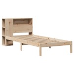 vidaXL Pat cu bibliotecă fără saltea, 90x190 cm, lemn masiv de pin vidaXL Pat cu bibliotecă fără saltea, 90x190 cm, lemn masiv de pin