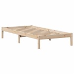 vidaXL Pat cu bibliotecă fără saltea, 90x200 cm, lemn masiv pin vidaXL Pat cu bibliotecă fără saltea, 90x200 cm, lemn masiv pin