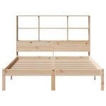 vidaXL Pat cu bibliotecă fără saltea, 120x190 cm, lemn masiv de pin