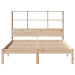 vidaXL Pat cu bibliotecă fără saltea, 140x190 cm, lemn masiv de pin vidaXL Pat cu bibliotecă fără saltea, 140x190 cm, lemn masiv de pin