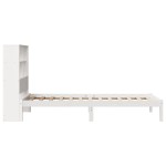 vidaXL Pat cu bibliotecă fără saltea, alb, 90x200 cm, lemn masiv pin vidaXL Pat cu bibliotecă fără saltea, alb, 90x200 cm, lemn masiv pin