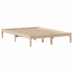 vidaXL Pat cu bibliotecă fără saltea, 140x200 cm, lemn masiv de pin