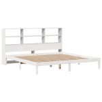 vidaXL Pat cu bibliotecă fără saltea, 180x200 cm, lemn masiv de pin