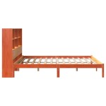vidaXL Pat cu bibliotecă fără saltea maro 180x200 cm lemn masiv de pin