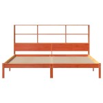 vidaXL Pat cu bibliotecă fără saltea maro 200x200 cm lemn masiv de pin