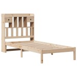 vidaXL Pat cu bibliotecă fără saltea, 90x190 cm, lemn masiv de pin vidaXL Pat cu bibliotecă fără saltea, 90x190 cm, lemn masiv de pin