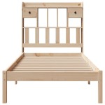vidaXL Pat cu bibliotecă fără saltea, 90x190 cm, lemn masiv de pin vidaXL Pat cu bibliotecă fără saltea, 90x190 cm, lemn masiv de pin