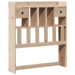 vidaXL Pat cu bibliotecă fără saltea, 90x190 cm, lemn masiv de pin vidaXL Pat cu bibliotecă fără saltea, 90x190 cm, lemn masiv de pin