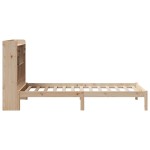 vidaXL Pat cu bibliotecă fără saltea, 90x190 cm, lemn masiv de pin vidaXL Pat cu bibliotecă fără saltea, 90x190 cm, lemn masiv de pin