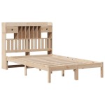 vidaXL Pat cu bibliotecă fără saltea, 135x190 cm, lemn masiv de pin vidaXL Pat cu bibliotecă fără saltea, 135x190 cm, lemn masiv de pin