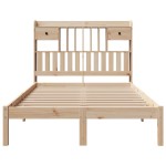 vidaXL Pat cu bibliotecă fără saltea, 135x190 cm, lemn masiv de pin vidaXL Pat cu bibliotecă fără saltea, 135x190 cm, lemn masiv de pin