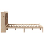 vidaXL Pat cu bibliotecă fără saltea, 135x190 cm, lemn masiv de pin vidaXL Pat cu bibliotecă fără saltea, 135x190 cm, lemn masiv de pin