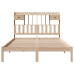 vidaXL Pat cu bibliotecă fără saltea, 140x190 cm, lemn masiv de pin vidaXL Pat cu bibliotecă fără saltea, 140x190 cm, lemn masiv de pin