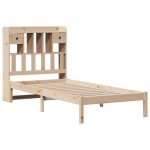 vidaXL Pat cu bibliotecă fără saltea, 90x200 cm, lemn masiv pin vidaXL Pat cu bibliotecă fără saltea, 90x200 cm, lemn masiv pin