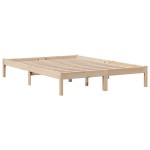 vidaXL Pat cu bibliotecă fără saltea, 140x200 cm, lemn masiv de pin