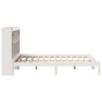 vidaXL Pat cu bibliotecă fără saltea, alb, 160x200 cm, lemn masiv pin