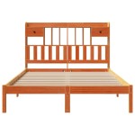 vidaXL Pat cu bibliotecă fără saltea maro 160x200 cm lemn masiv de pin