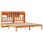 vidaXL Pat cu bibliotecă fără saltea maro 180x200 cm lemn masiv de pin