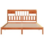 vidaXL Pat cu bibliotecă fără saltea maro 180x200 cm lemn masiv de pin