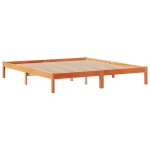 vidaXL Pat cu bibliotecă fără saltea maro 180x200 cm lemn masiv de pin
