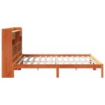 vidaXL Pat cu bibliotecă fără saltea maro 180x200 cm lemn masiv de pin