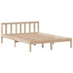 vidaXL Pat cu bibliotecă fără saltea, 120x190 cm, lemn masiv de pin
