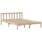 vidaXL Pat cu bibliotecă fără saltea, 150x200 cm, lemn masiv de pin