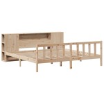 vidaXL Pat cu bibliotecă fără saltea, 180x200 cm, lemn masiv de pin
