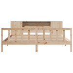 vidaXL Pat cu bibliotecă fără saltea, 180x200 cm, lemn masiv de pin