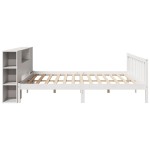 vidaXL Pat cu bibliotecă fără saltea, alb, 200x200 cm, lemn masiv pin
