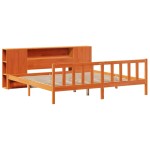 vidaXL Pat cu bibliotecă fără saltea maro 180x200 cm lemn masiv de pin